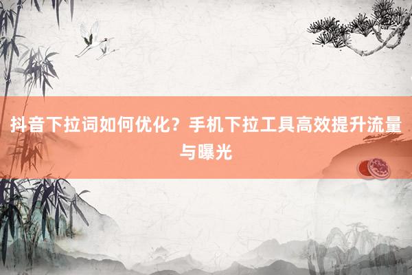 抖音下拉词如何优化？手机下拉工具高效提升流量与曝光