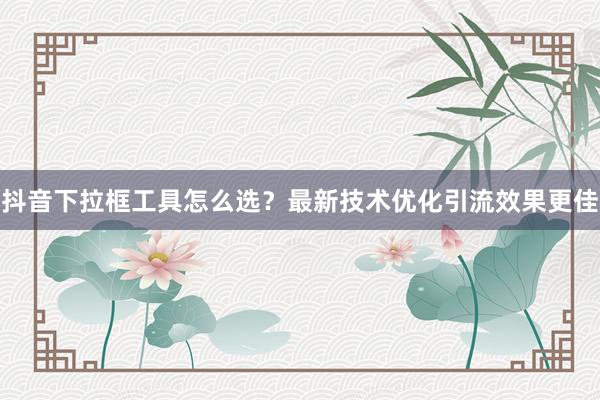 抖音下拉框工具怎么选？最新技术优化引流效果更佳