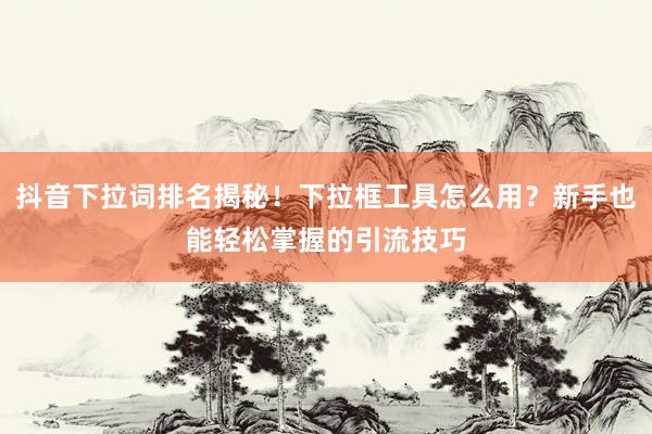 抖音下拉词排名揭秘！下拉框工具怎么用？新手也能轻松掌握的引流技巧