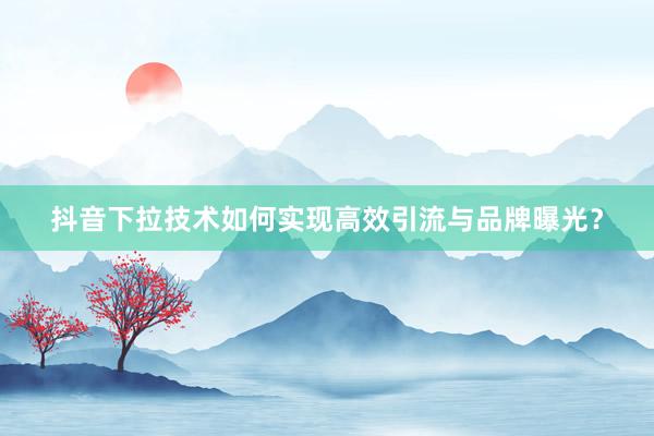 抖音下拉技术如何实现高效引流与品牌曝光？