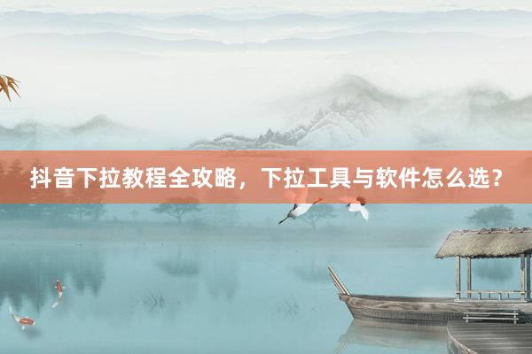 抖音下拉教程全攻略，下拉工具与软件怎么选？