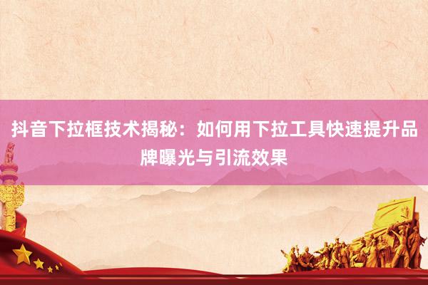 抖音下拉框技术揭秘：如何用下拉工具快速提升品牌曝光与引流效果