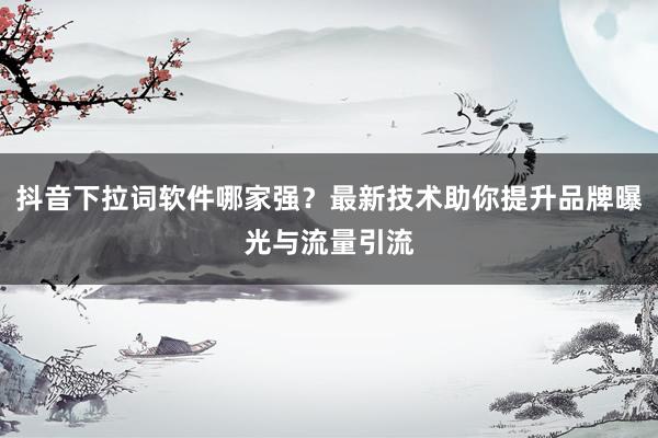 抖音下拉词软件哪家强？最新技术助你提升品牌曝光与流量引流