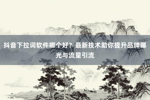 抖音下拉词软件哪个好？最新技术助你提升品牌曝光与流量引流