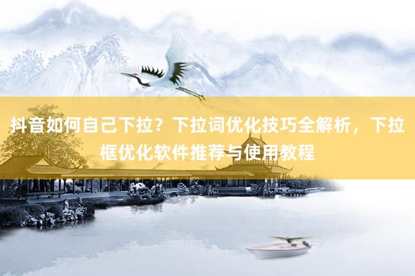 抖音如何自己下拉？下拉词优化技巧全解析，下拉框优化软件推荐与使用教程