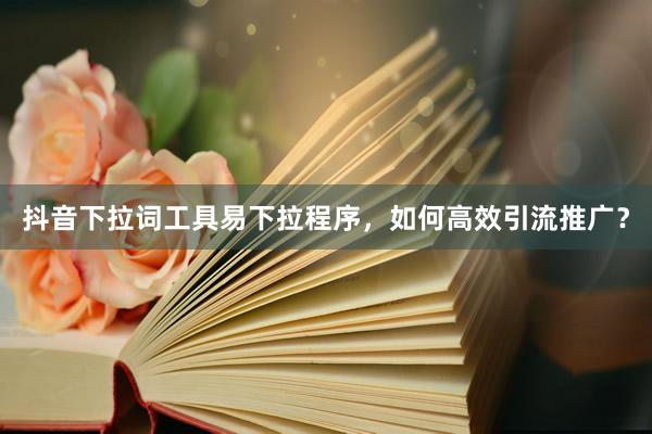 抖音下拉词工具易下拉程序，如何高效引流推广？